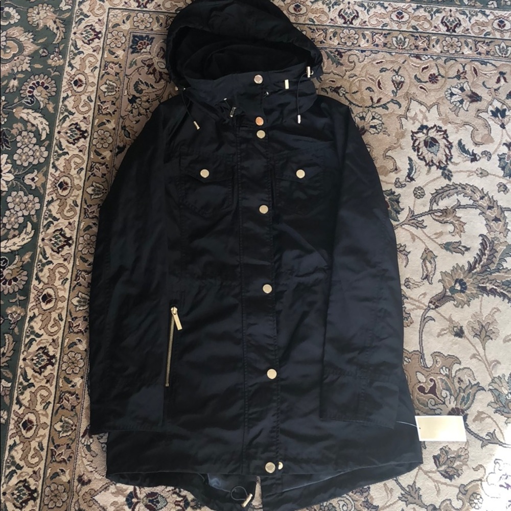 NWT Michael Kors Black Rain Jacket Size XS